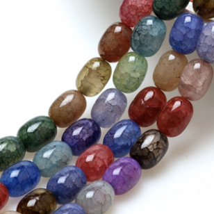 Kralen Glas Crackle 14x10mm 20x